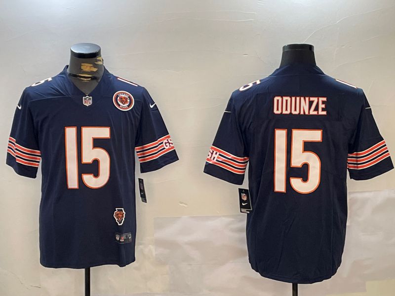 Men Chicago Bears #15 Odunze Blue 2024 Nike Limited NFL Jersey style 2->chicago bears->NFL Jersey